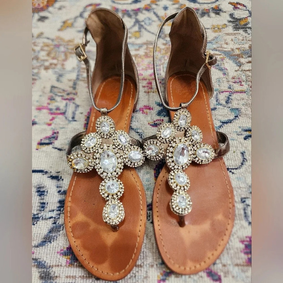 Vince Camuto Shoes - Vince Camuto Leather Glam Details, Sandals and Flip Flops, sz 9